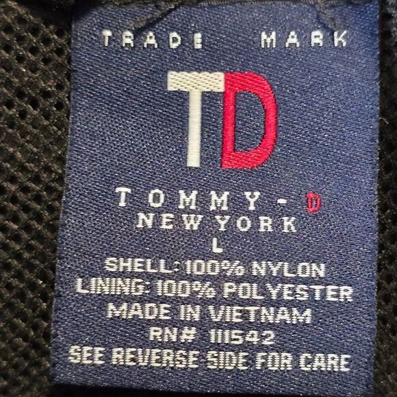 Tommy Hilfiger Windbreaker Jacket Men Large Black Gray Full Zip - Picture 8 of 8